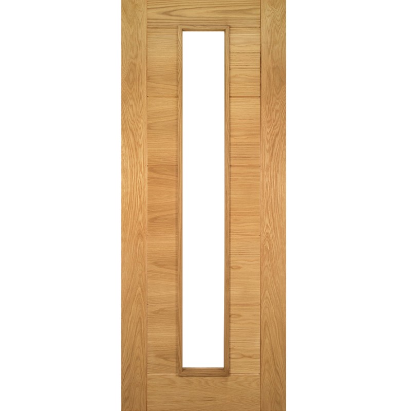 Internal Pre-Finished Oak Seville 1 Light Clear Glazed Door